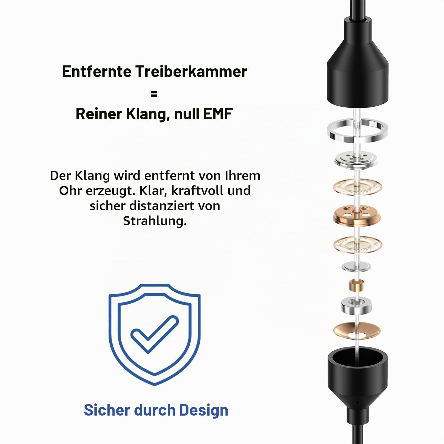 LUDOS NOVA Air Tube Kopfhörer – Kabelgebundene Ohrhörer mit EMF