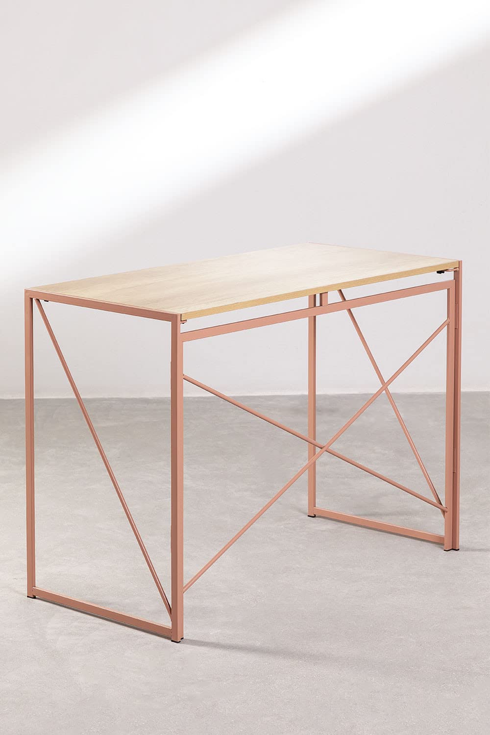 SKLUM Escritorio Plegable Rectangular en MDF y Metal (100x50 cm) Andra MDF - Metal Maquillaje