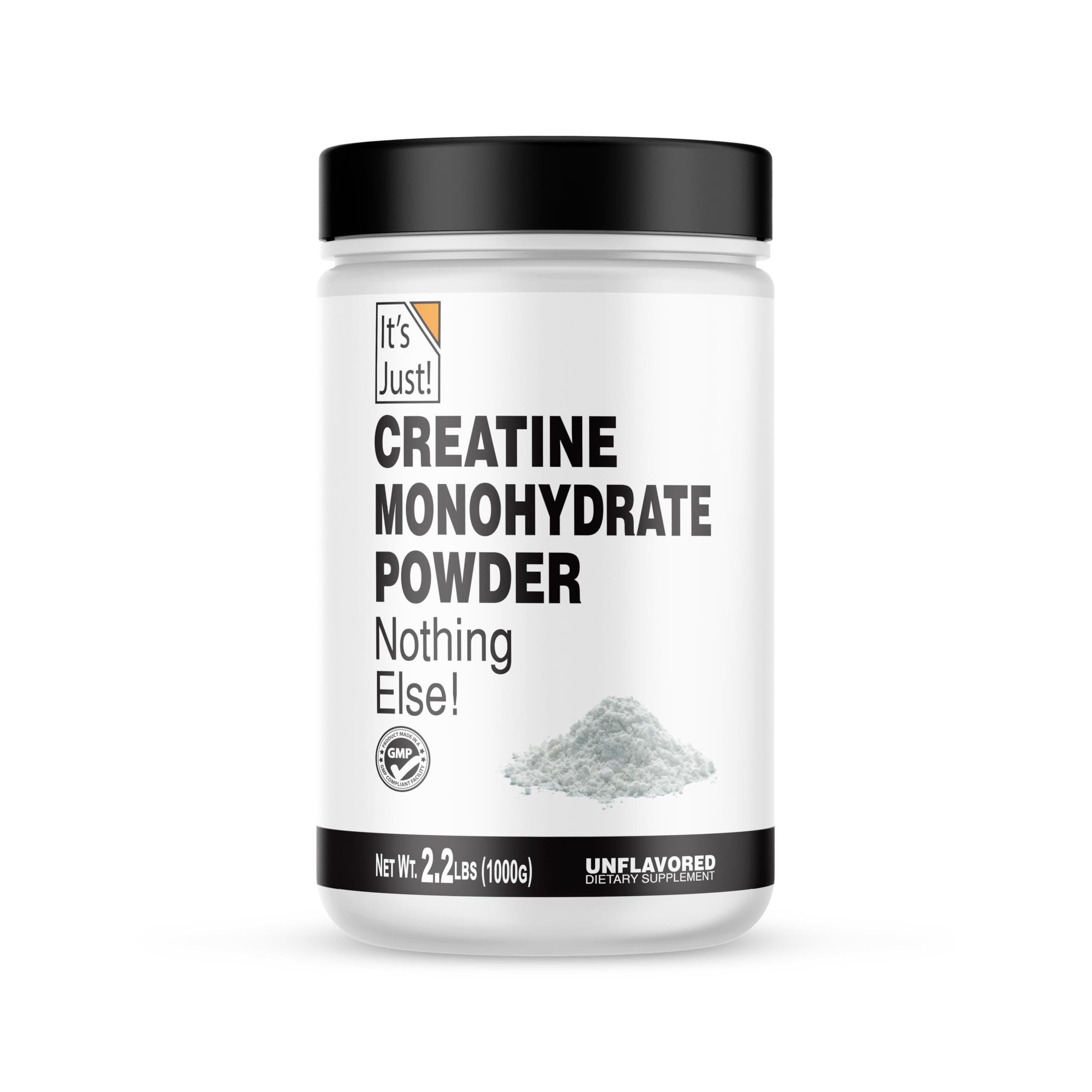 It's Just!Creatine Monohydrate Powder, Pure Creatine Powder, Made in USA, 3rd Party Lab Tested, 5g Per Serving, Scoop Included, No Fillers, No Added Flavor (Unflavored, 1000g / 200 Servings)