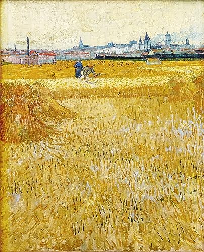 Tableau Arles vue des champs de blé Van Gogh déco salon bohème