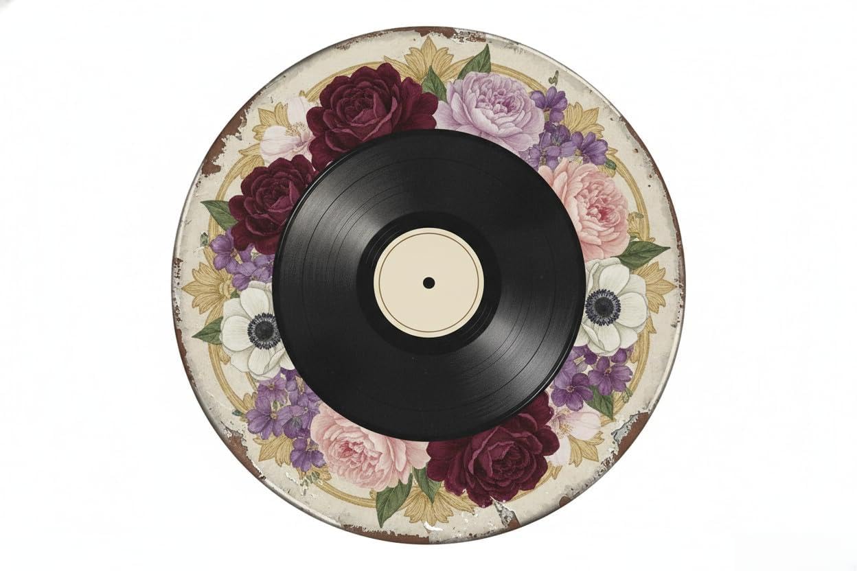 Personalized Sign for Man Cave Vinyl Record Rose Metal 8x12in Music Plaque Studio Wall Decor Gift Private Property Decorative
