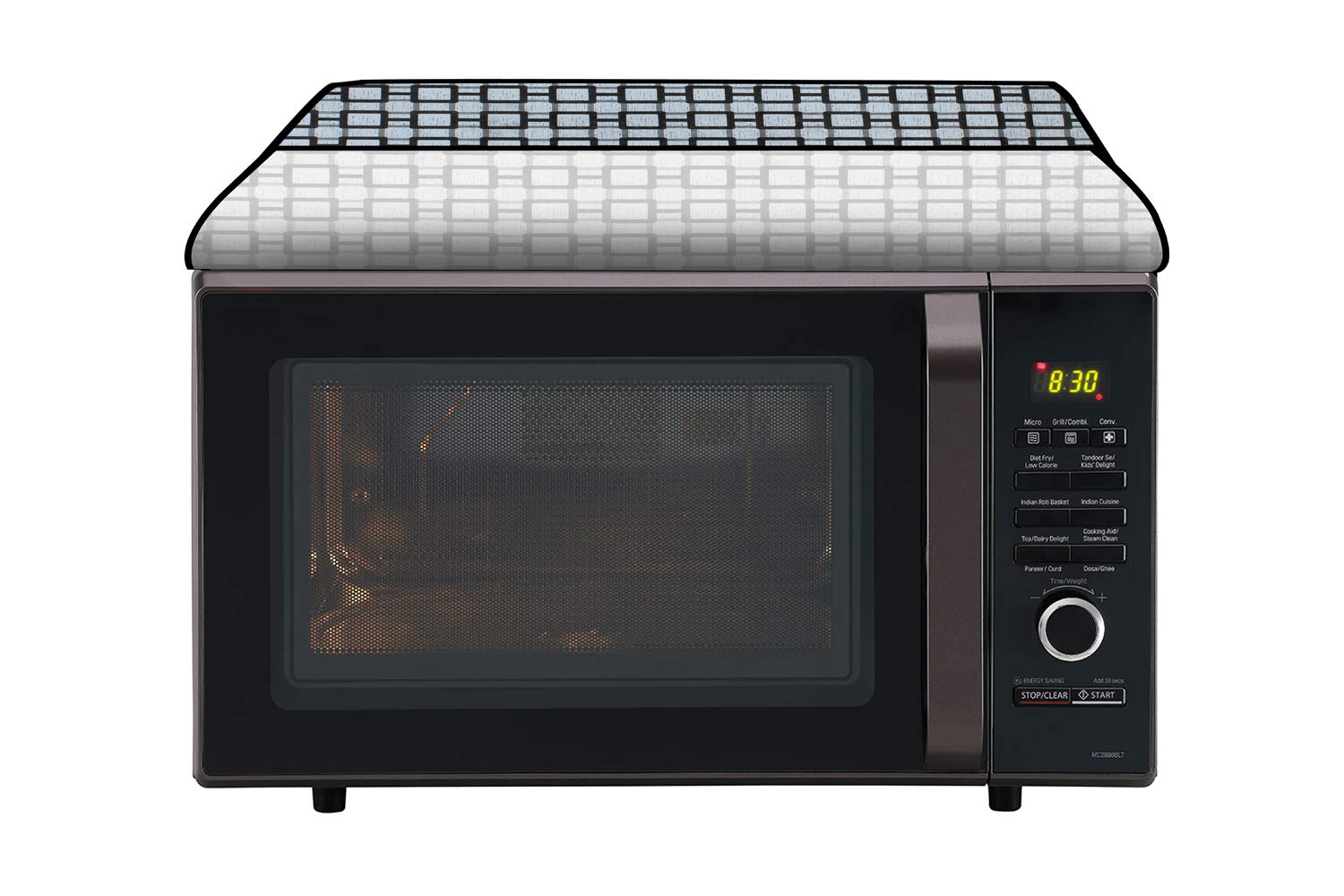Microwave Oven Cover - Stylish Lattice Grey -6 Microwave Oven Cover - Stylish Lattice Grey -6
