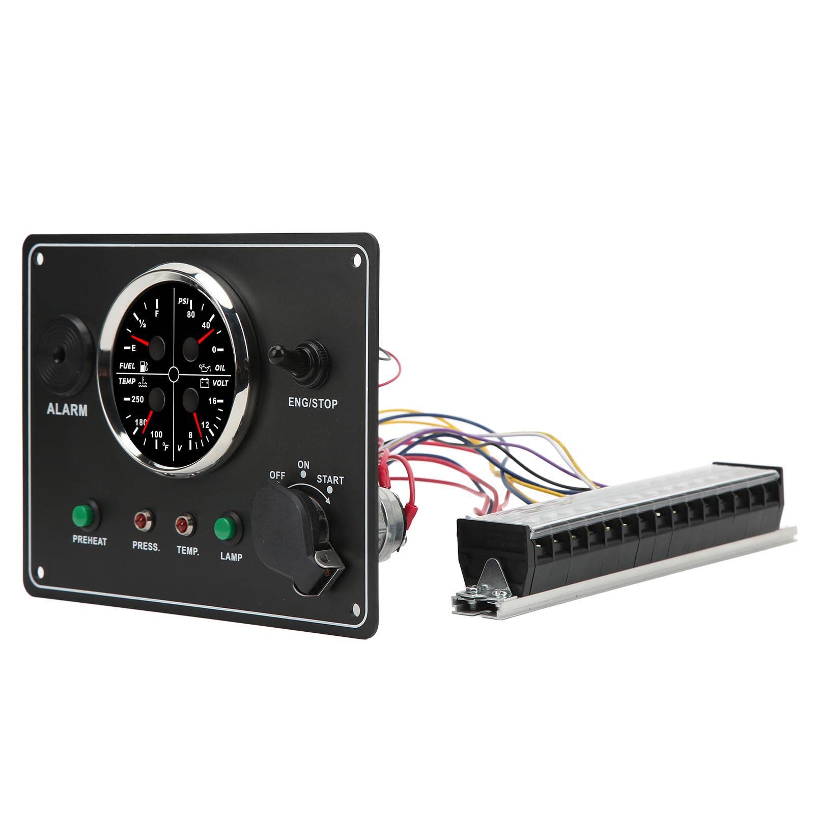 Kombiinstrument Messgerät, 4-in-1-Zeigeranzeige mit Öldruck Ölstand Wassertemperatur und Spannung, Dashboard-Anzeige und Rundinstrument für Fahrzeug Armaturenbrett