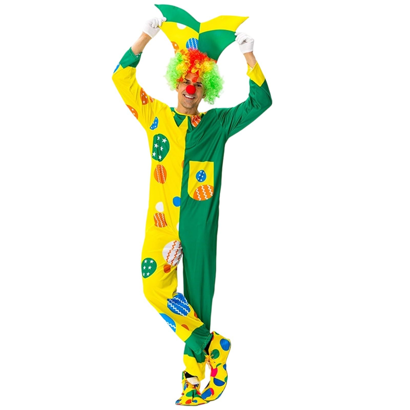 Adult Clown Circus Costume Party Fancy Dress Outfit Party Fashion - Clown Costume Unisex Adult Circus Children's Parties 2026 Carnival Theme Parties Adult Costume for Stage Performance Unisex