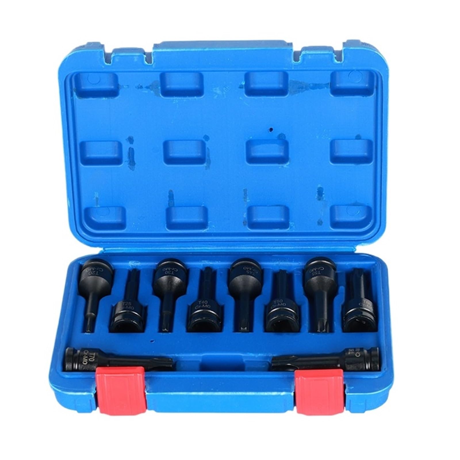 10-częściowy nakrętek Torx Hex Sping Star Bits 1/2 cala T20-T80 POWER NUTS NAKRĘTEK Zestaw przedłużek