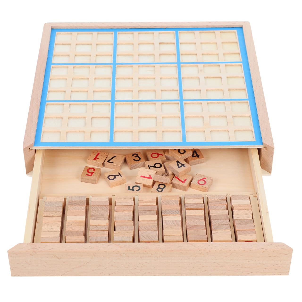 Toyvian Jeu De Société Sudoku en Bois 22.50 Cm Puzzle Educatif pour Enfants Formation Raisonnement Logique Et Créativité Développement Intellectuel