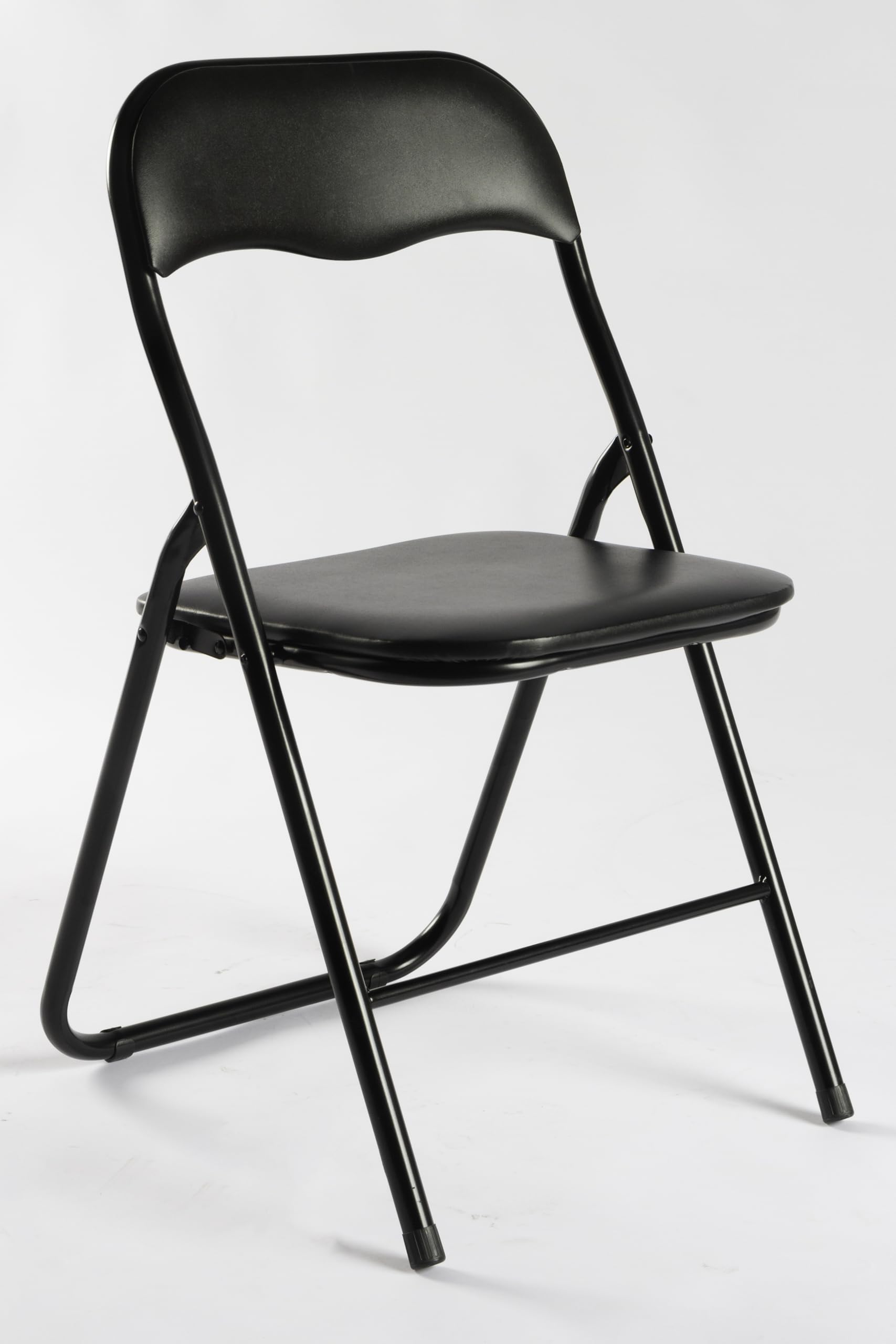 DUPI Silla Plegable de Metal | Acolchada y Cómoda | Uso en Cocina, Oficina, Camping | No Requiere Montaje | para Espacios Pequeños | Sintético | Negro | Pack de 6 Unidades
