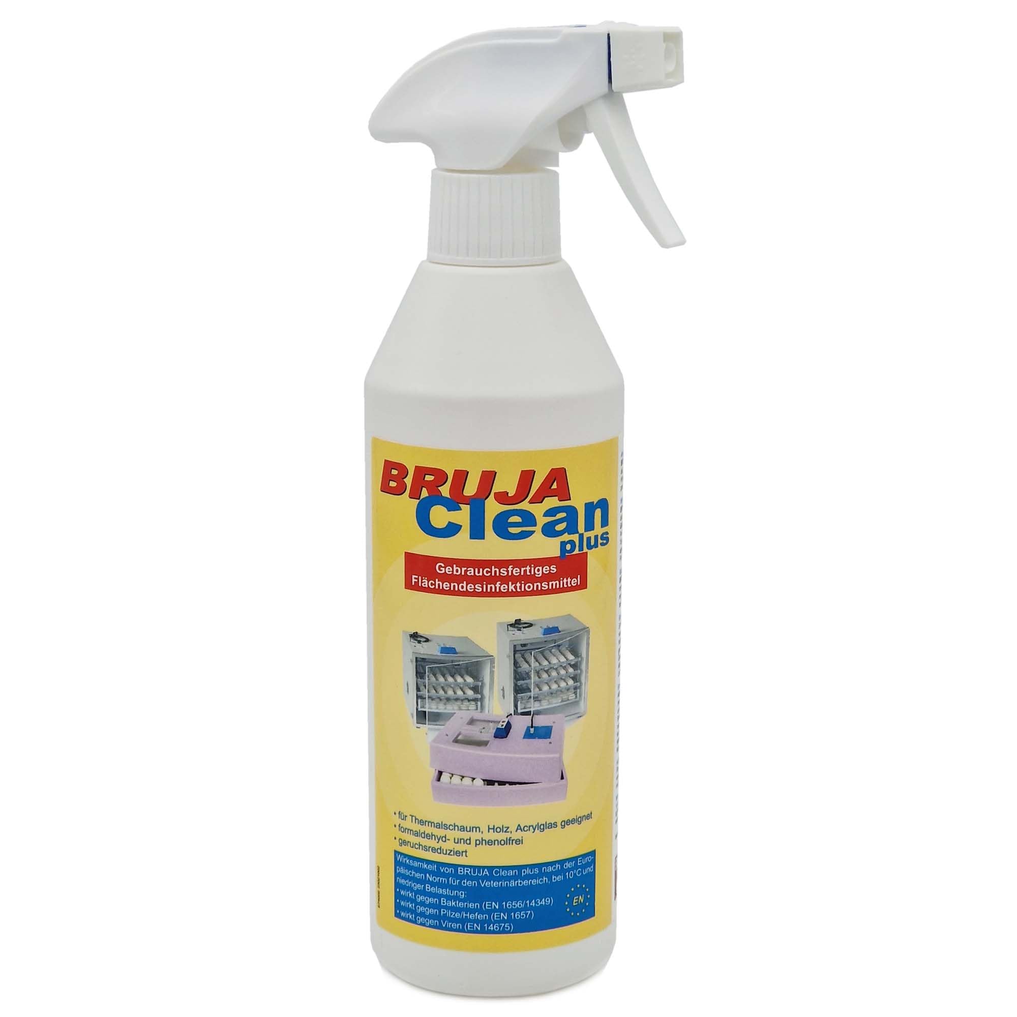 BRUJA Clean Plus – Desinfektionsmittel für Brutmaschinen & Tierhaltung – wirksam gegen Viren, Bakterien & Pilze – gebrauchsfertig - alkoholfrei | wirksam gegen Viren, Bakterien & Pilze, gebrauchsfertig, alkoholfrei