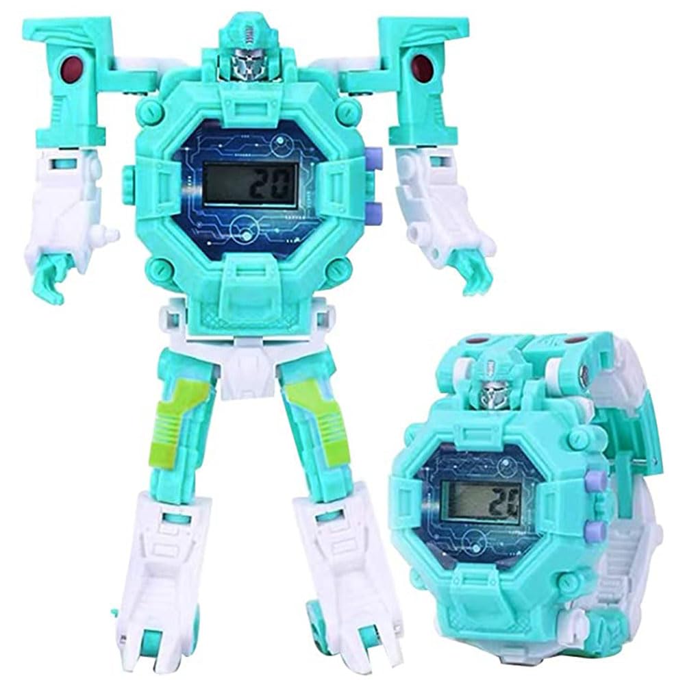 AMERTEERAMERTEER Electronic Kids Transformer Watch For Boys 4-6 - 2-in-1 Deformation Robot Toy Wristwatch, Creative Gift For Boys Toy Robot watch Cartoon Toy For Toddlers, Multifunctional Robot watch Combo