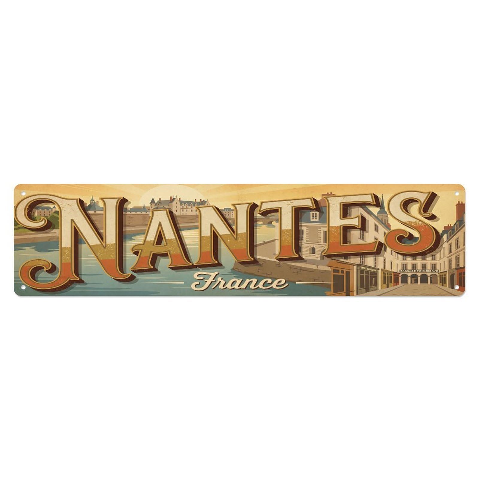 Retro France Nantes Travel Metal Tin Sign
