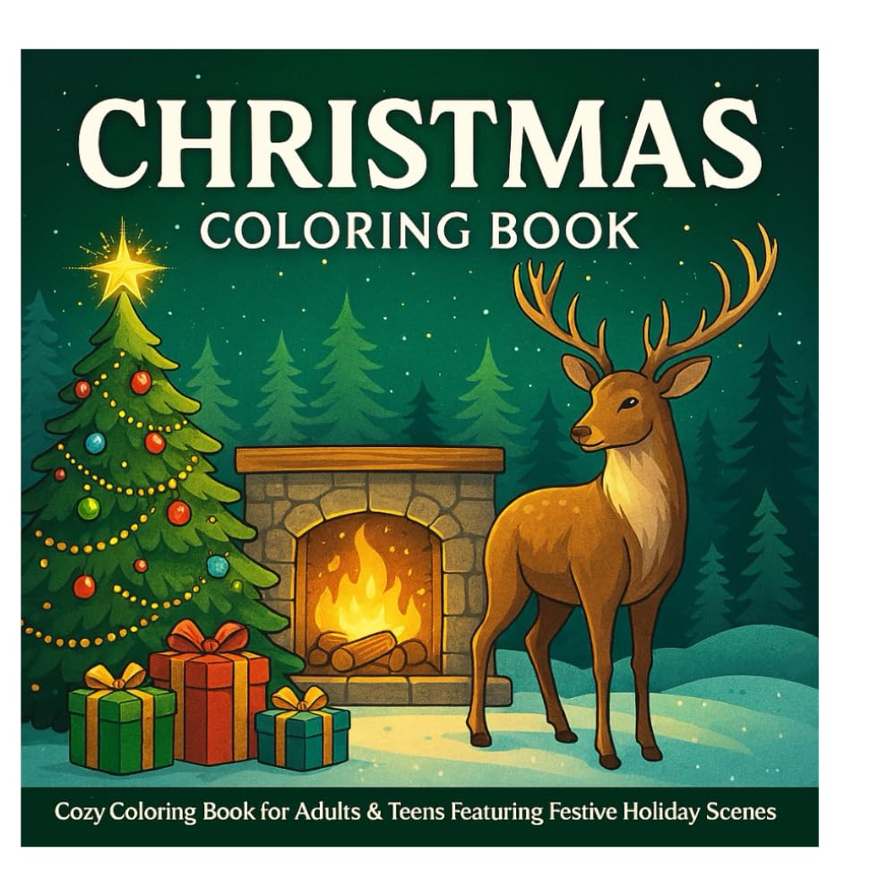 christmas coloring book: Peaceful Snowy Landscapes and Christmas Joy