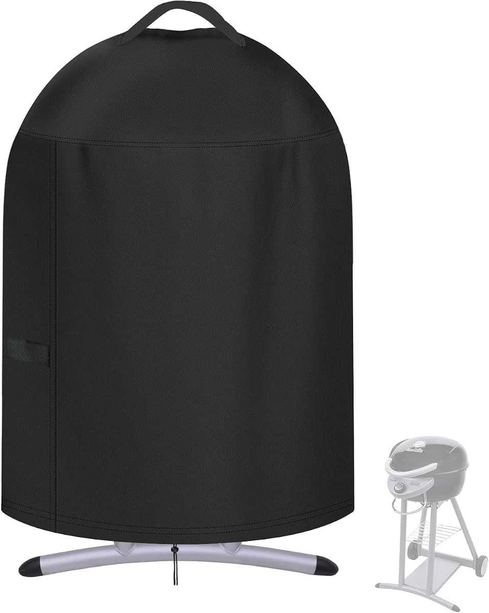 25" Grill Cover for Charbroil Patio Bistro TRU Infrared Electric | Waterproof Outdoor BBQ Griddle Cover for Char Broil Model 20602107 20602108 20602109 Electric Grill, 25"Dia x 37"H,Black