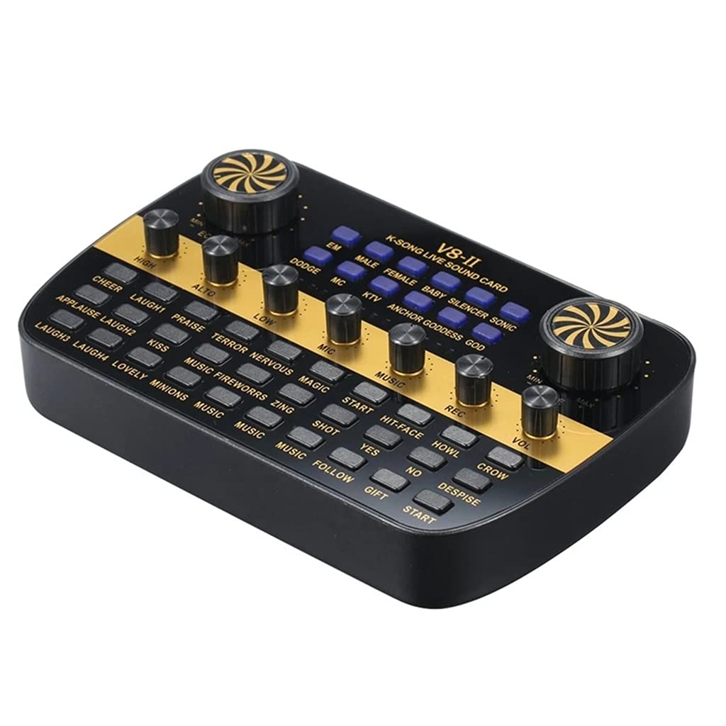 MRKU Carte Son en Direct Mélangeur Audio Intelligent à Volume réglable Carte Son pour Ordinateur PC Son en Direct