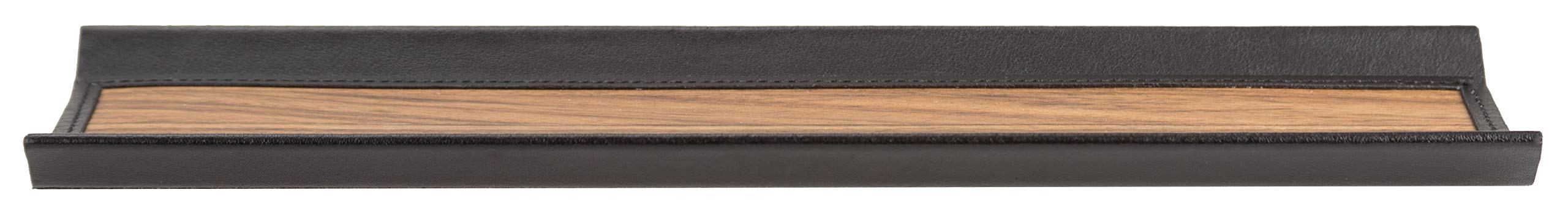 Sebastian Sturm - Portapenne "RONNIE", in vero legno e pelle 28 cm x 1,5 cm x 9,5 cm Pelle nera/legno Amazaque.