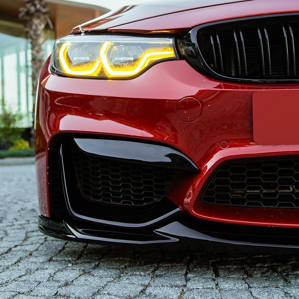 Frontflaps kompatibel mit BMW M4 F82 / M3 F80 2014-2021 Schwarz Glänzend