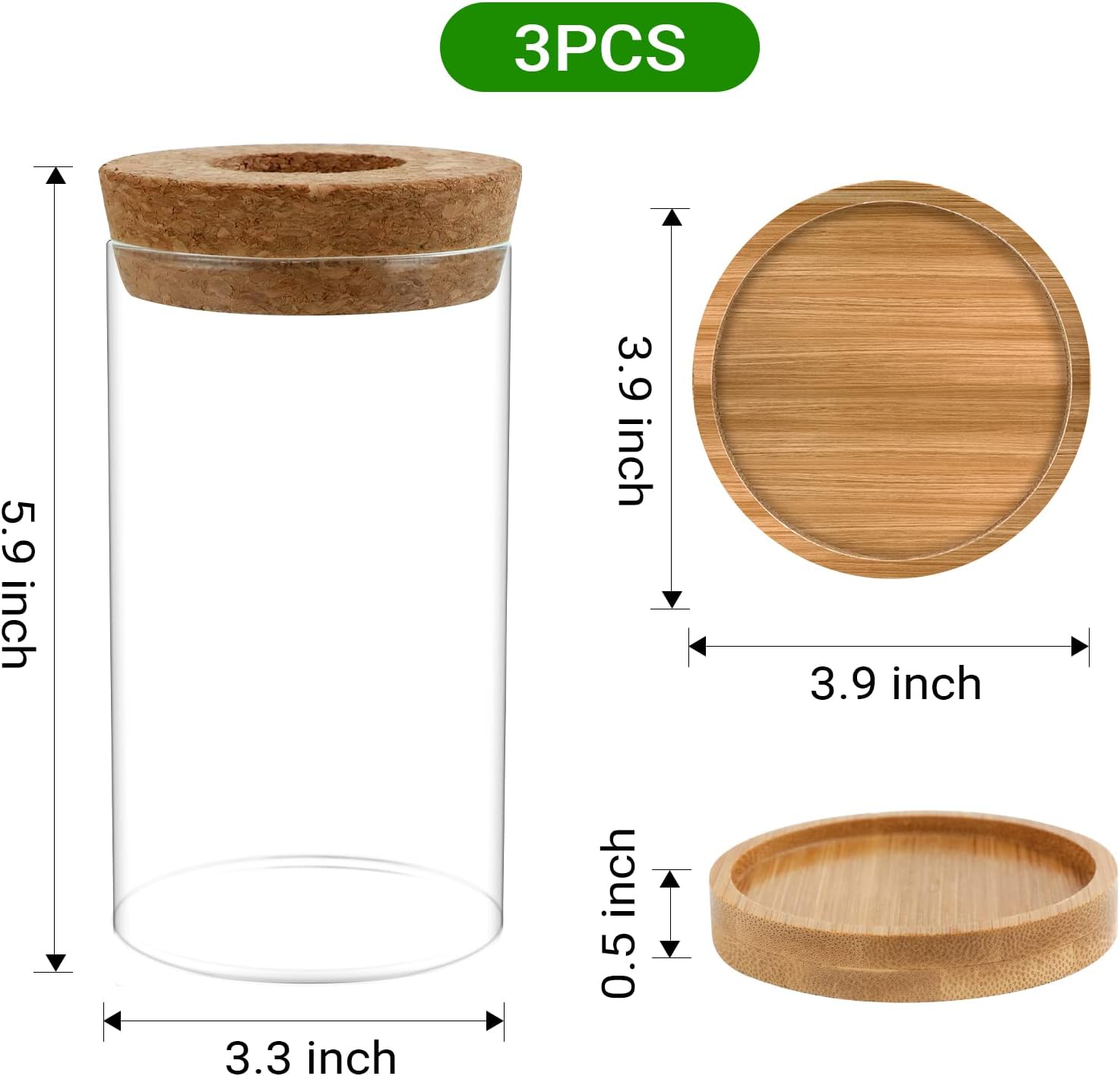 Plant Propagation Stations 3 Pack Plant Terrarium, Propagation Jars Glass Hydroponic Vases for Indoor Plants, Desktop Glass Plant Pot with Lid & Wooden Stand Gardening Gifts for Women Mom Plant Lovers - Image 5
