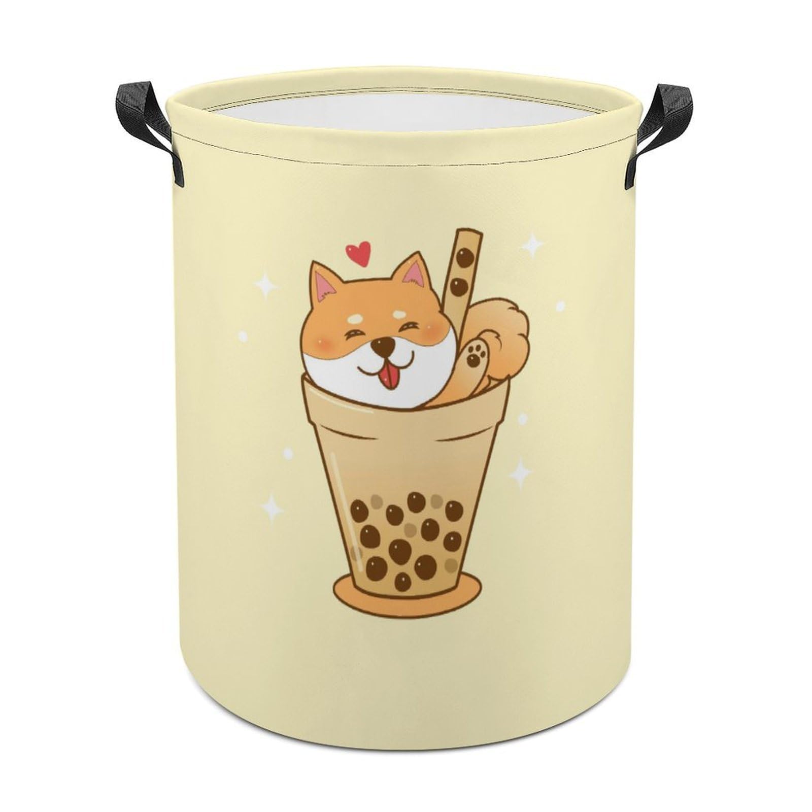 MHYRAC Laundry Hamper, Cute Shiba Inu Laundry Basket, Washing Basket with Handle