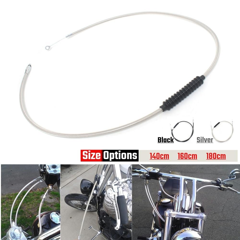 Cable de embrague trenzado para motocicleta, Control manual acero Wolfram para Softail, Para Road King, Para personalizado, 140-180CM