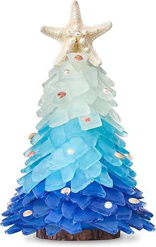 Miniatura 1 de Árbol de Navidad de cristal de mar, mini árbol de Navidad hecho a mano, centro de mesa, ideal para Navidad, Año Nuevo, decoración del hogar,