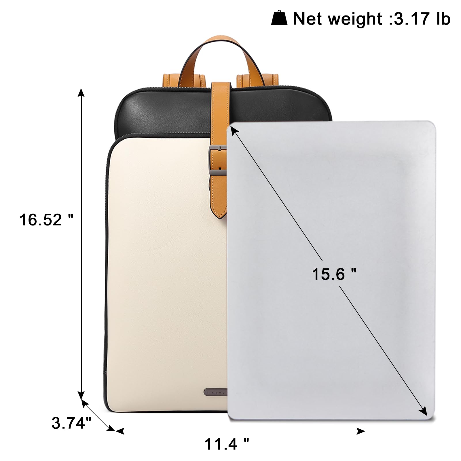 CLUCI Leather Backpack for Women, 15.6 inch Laptop Bag, Large Genuine Work Backpack Travel Back — Amazon image 28