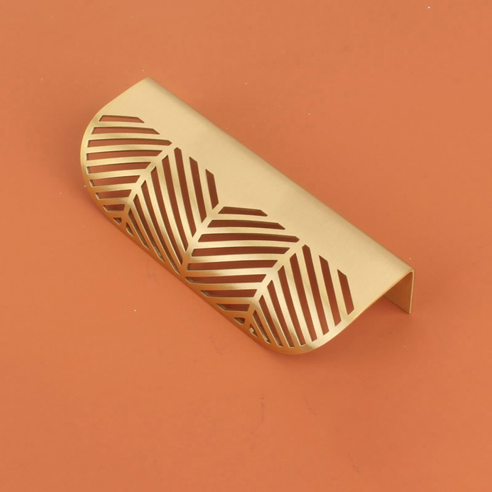 5X Möbelgriffe Schubladengriff Möbelgriffe Schrankgriffe Cupboard Handles Messing Gold Schrankgriffe,moderne Küchengriffe Gebogener Türgriff Verdeckter Profilgriff Geeignet für Schränke,Schubladen