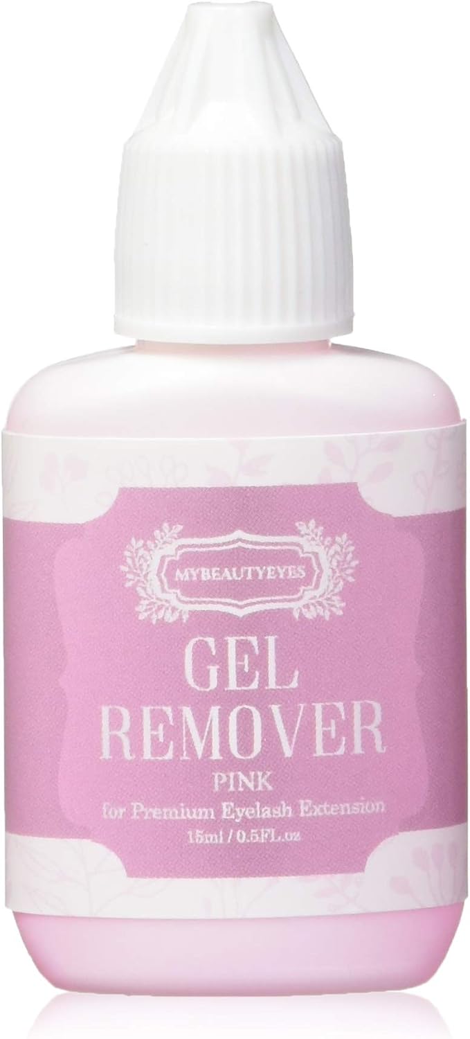 エクステ専用のリムーバー(まつ毛エクステジェルリムーバー15ml/簡単で速やかにグルーを落とします。/溶解時間1~2分 (ピンク))