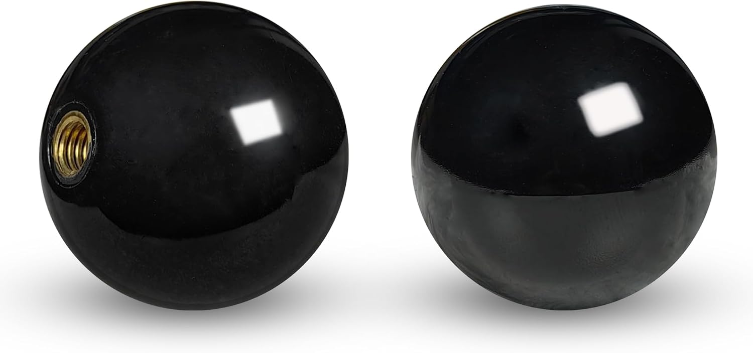 Arcade Joystick Ball Top, Handle Rocker Round Head, Arcade Game DIY Parts Replacement (Black - 2Pcs)