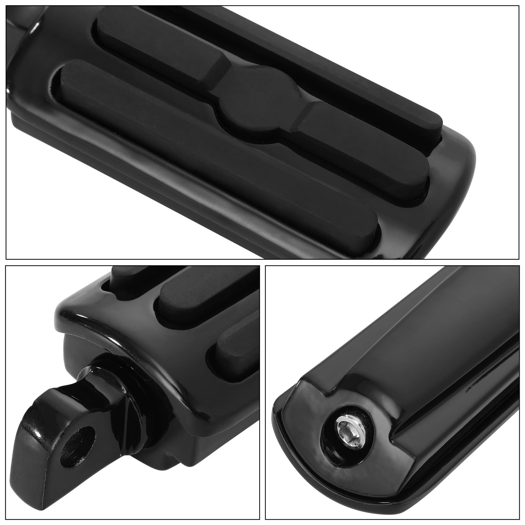 10mm Highway Fußrasten Kompatibel mit Harley Road King FLHR 1995-2020 Road Glide 2015-2020 (Schwarz)