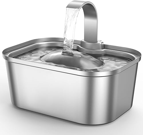 Bobo&Dragon Fuente de agua para gatos de acero inoxidable - Fuente de agua para gatos en interiores - Fuente de agua para gatos - Dispensador