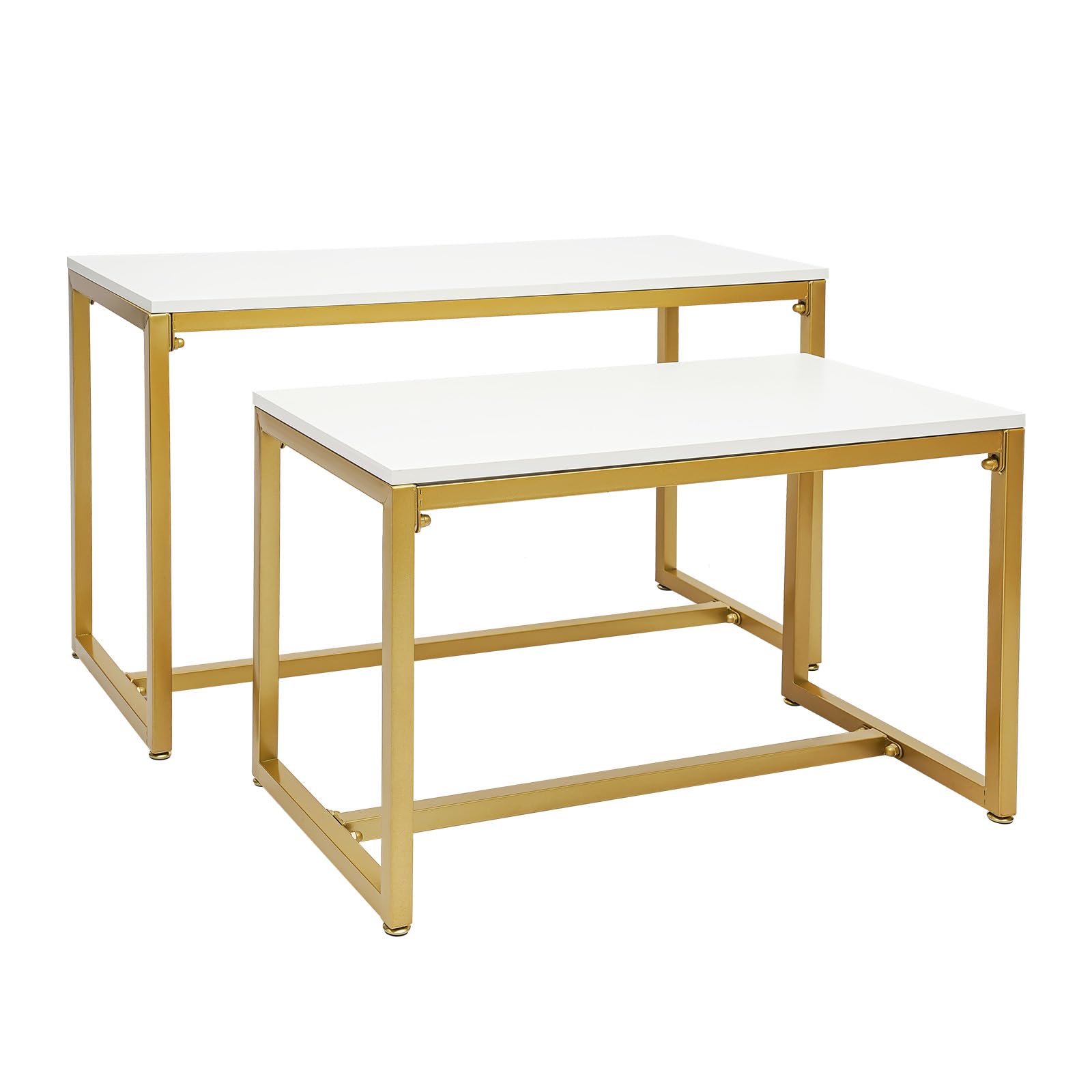 ACNAO Metal Shoe Handbag Display Stand, Display Shelf Tables 2 Piece Set, Display Riser Shelf for Retail Stores, Steel Pipe and Melamine Board for Homes, Clothing Shops, Hotels, Garment Factories