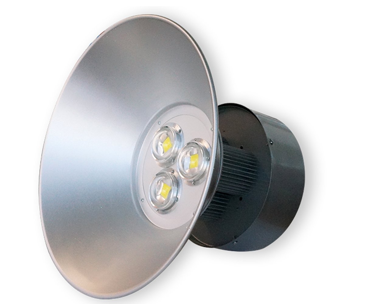 Campana LED industrial 150W 13.500 lumens bajo consumo luz blanca fría Aluminio 120º ángulo de apertura 50000 horas de vida