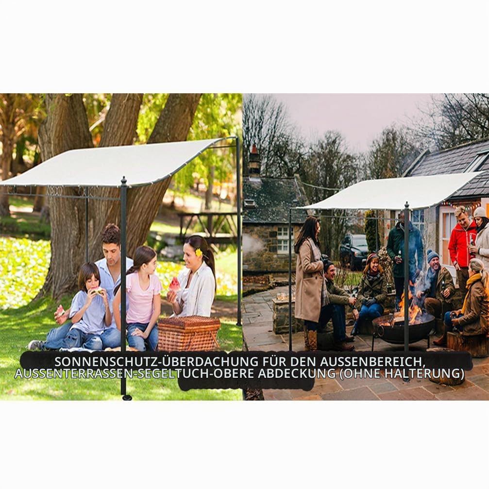 Pavillon 3m x 2.6m, Beige: 300D Wasserdicht, UV-Schutz, Sonnenschutz, Familienfeiern, Grillen, Picknicks, Camping, Geburtstagsfeiern