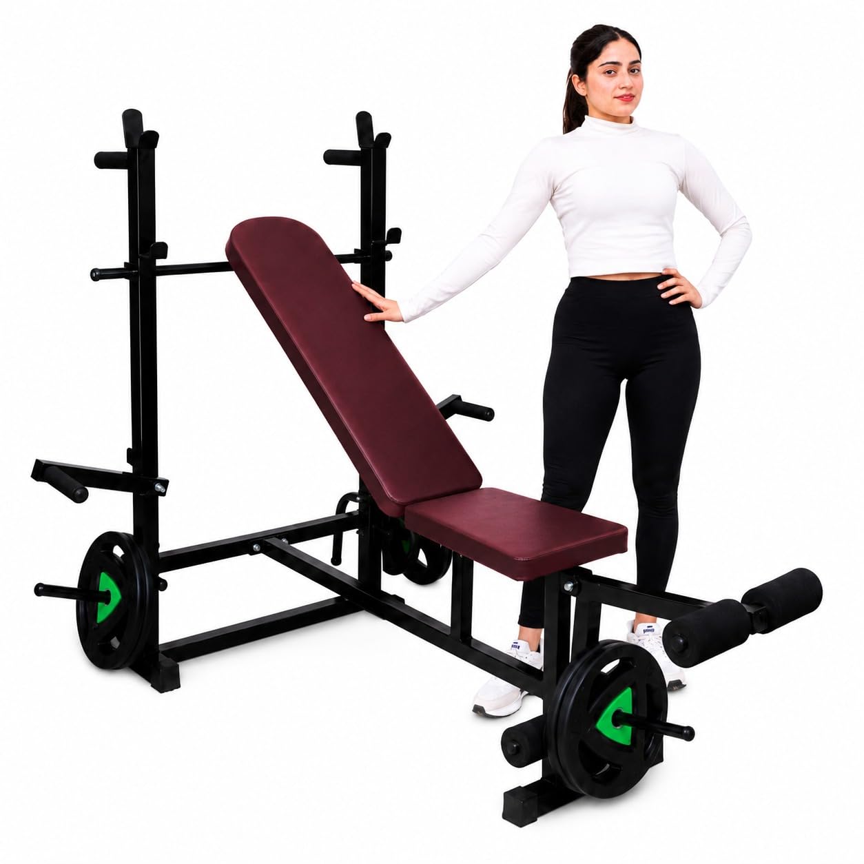 8 in 1 Adjustable Bench, Heavy Duty Multipurpose Home Gym Bench for Strength Training & Multiple Workouts, Decline, Flat, Incline Positions, Max Weight 250KG| Flat Bench with Leg Extension, Butterfly, Dips Station, Multi Bench, Home Workout Fitness Bench (Black)-image-24
