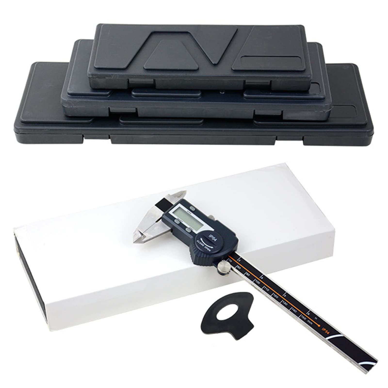 Calibrador Digital electrónico, calibrador Vernier de Acero Inoxidable con Pantalla LCD, Soporte en Pulgadas/MM/fracción, Herramienta de medición de calibrador con Regla micrométrica Micrómetro