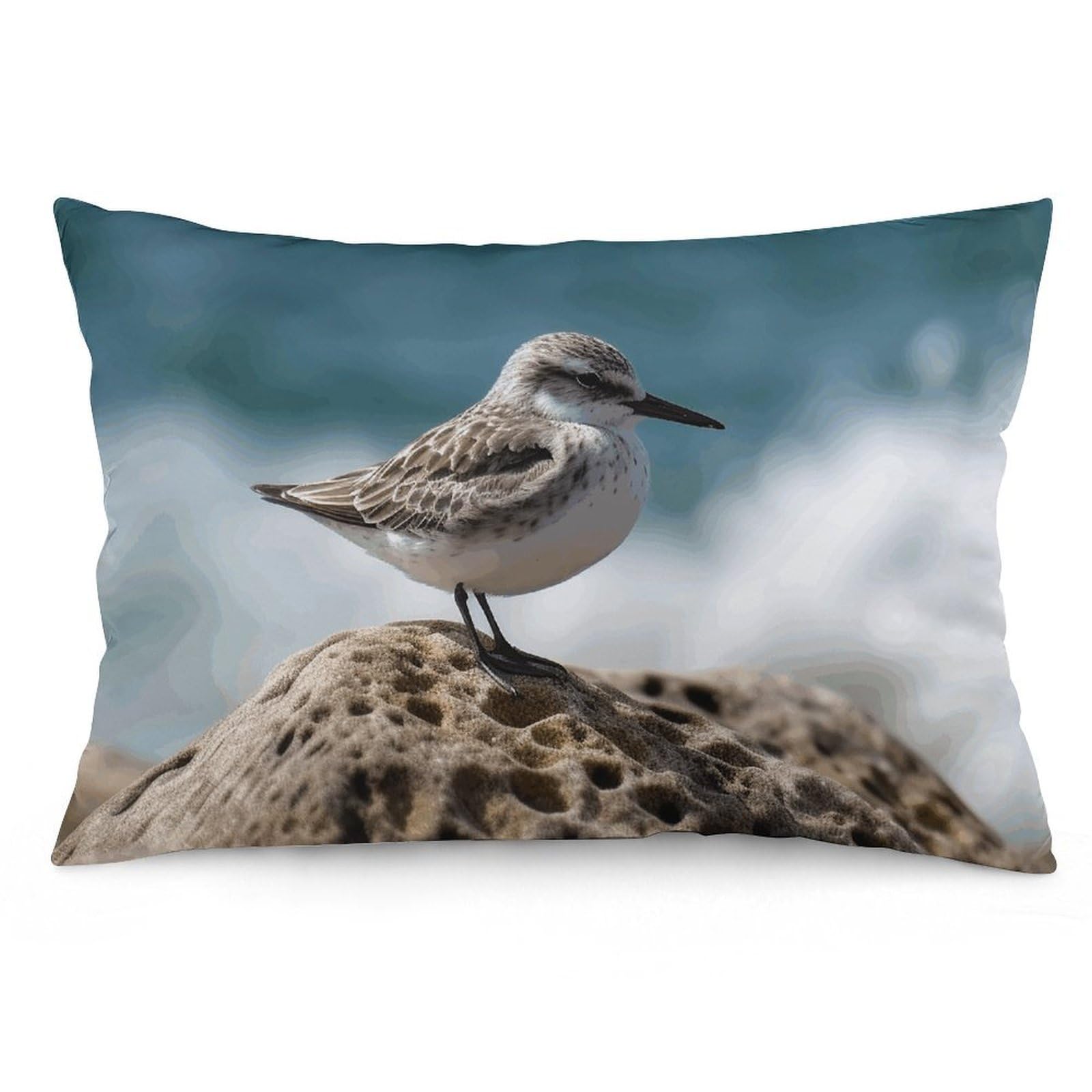 2 Pack Pillow Cases for Hair and Skin, Soft Breathable Pillow Case Covers with Hidden Zipper, Bird Perching on The Rock Pillowcase 12 "x20 Pillow Covers for Sleeping Gift