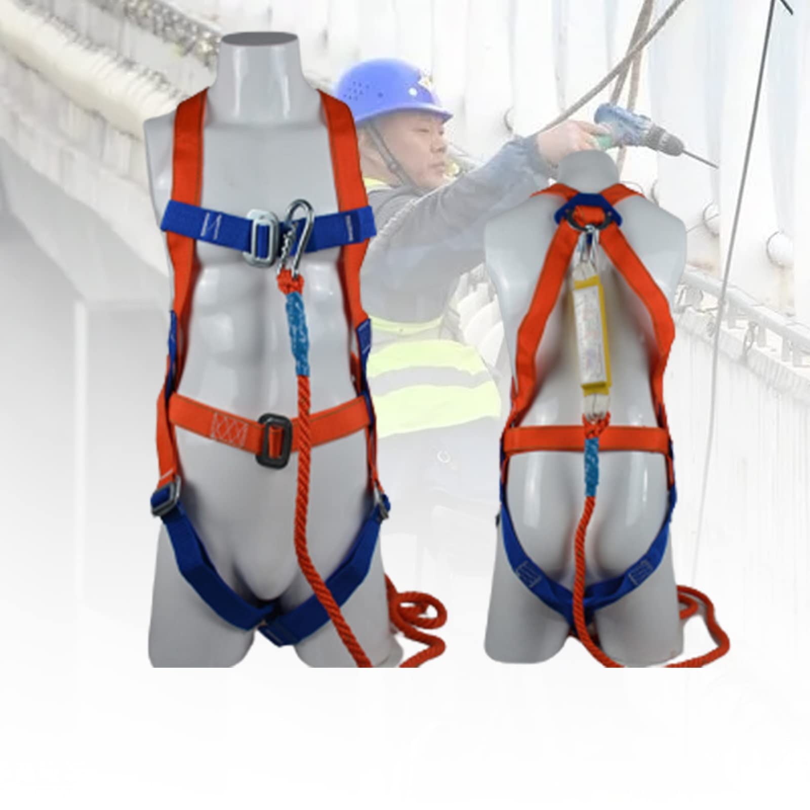 SwaYve Cinturón de Seguridad de Cinco Puntos, Arnés de Escalada, Espeleología, Equipo de Rappel para Escalada en Roca, Cinturón de Seguridad Anticaída con Construcción de Doble Gancho a Gran Altitud/S