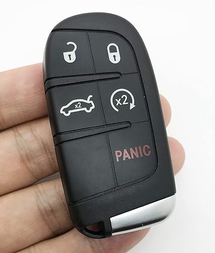 Miniatura 3 de vurbemes Funda de repuesto para llavero para Jeep Grand Cherokee Dodge Challenger Charger Dart Durango Journey Chrysler 300 (negro)