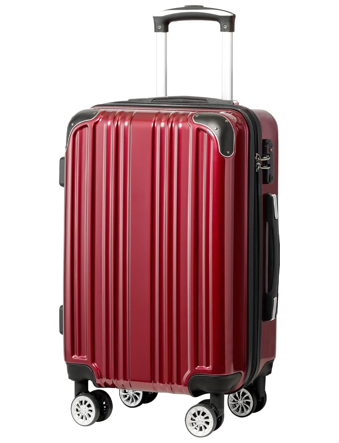 Carry On Luggage, Suitcase with Durable and Lightweight, carry on suitcase with PC+ABS Hardshell, Dual Spinner Wheels, TSA Lock, and YKK Zipper (wine wind new, S(20in)_carry on)