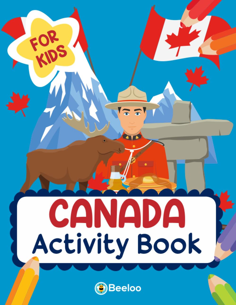 Canada Themed Kids Activity Book: Mazes, Color By Number, Coloring Pages and More! Scan QR Code on Each Page for More Digital Copies and Solutions