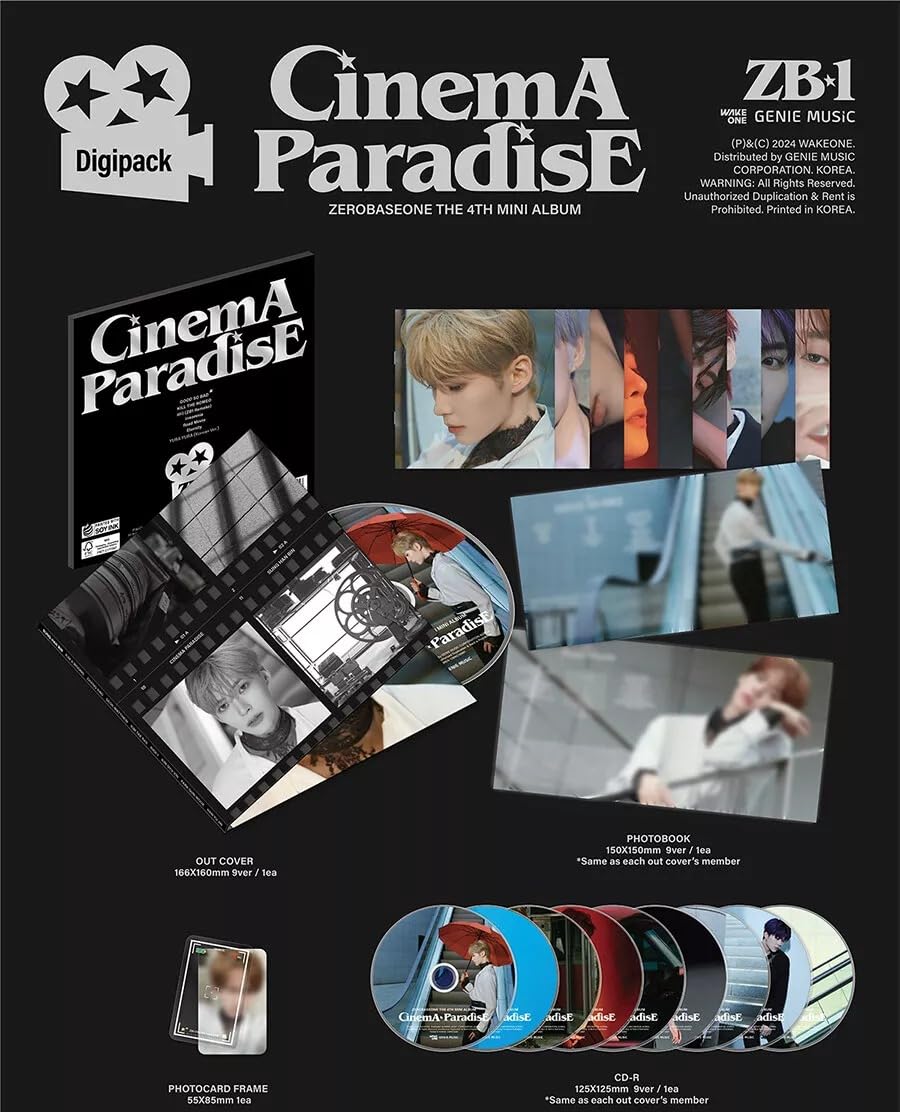 Digipack) ZEROBASEONE CINEMA PARADISE The 4th Mini Album (Digipack 9 VerSet. + Gift Card) K-POP SEALED