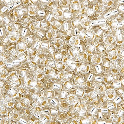 Miyuki 15/0 Japanese Glass Seed Beads 22gms SB1 in Crystal Silver Lined