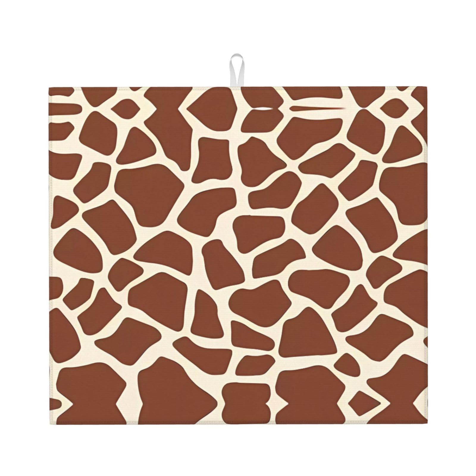 YYHWHJDE Giraffe print Prints Kitchen Drying Mat - Absorbent Dish Drying Throw with Vibrant Prints, Quick-Dry Countertop Layer for Dishes & Appliances - Non-Slip & Foldable