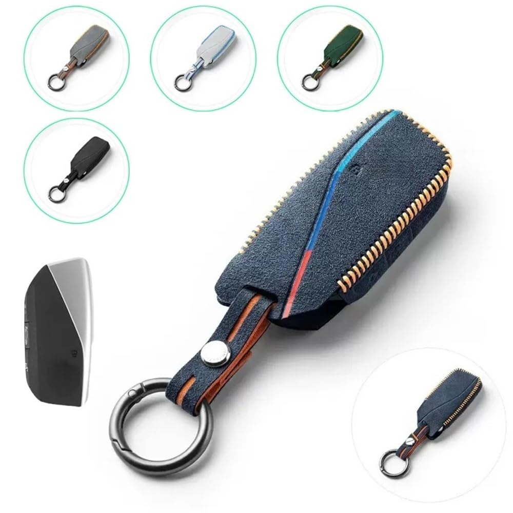 para Llave de Coche Funda Piel de Ante para Mando a Distancia de Coche, Funda Protectora para Llave Inteligente, Color Blanco, para Serie 7, IX, I7, para X7, G07, XM(Black)