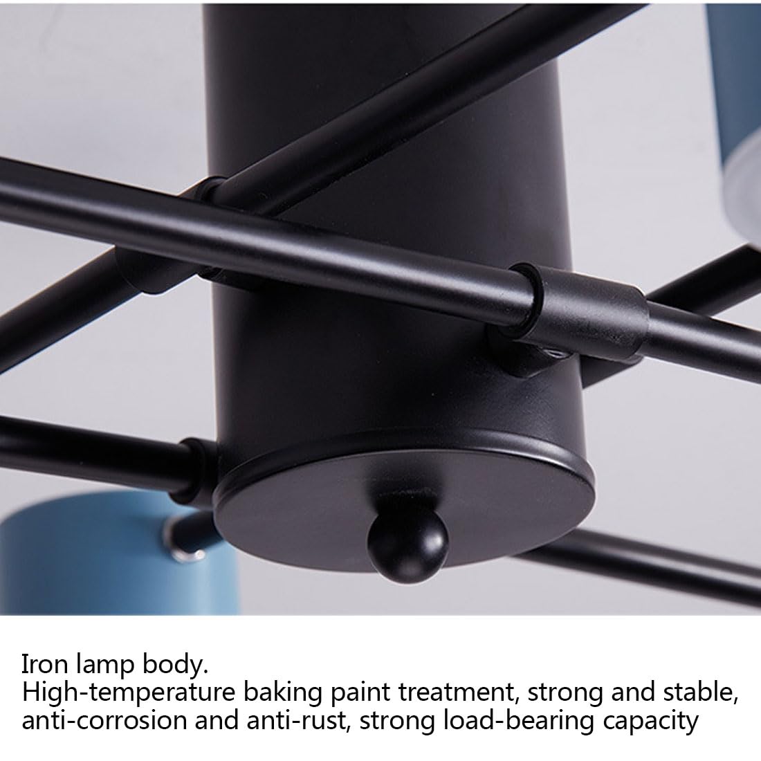 Nordic LED obrotowy żyrandol, nowoczesne światło luksusowe żelazo kreatywny makaronik prosty jadalnia, oświetlenie salonu, złoty, 6 głowic
