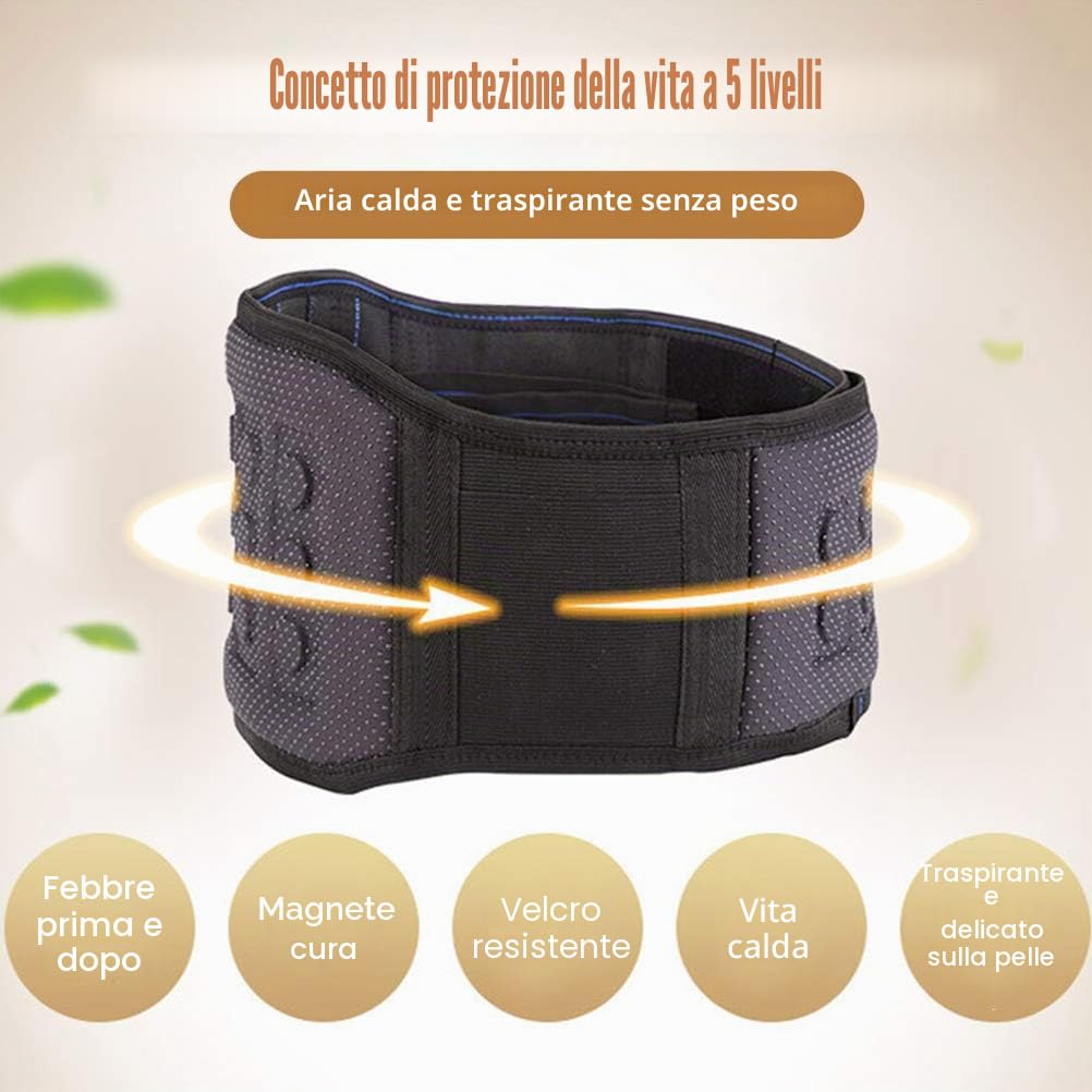 Cintura di Supporto Lombare per Terapia Magnetica Cintura di Supporto per la Schiena autoriscaldante