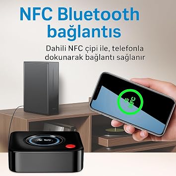 Coverzone Bluetooth Receiver, Bluetooth Adapter for HI-FI, Blue tooth Receiver for Speakers, Home Stereo System (3.5mm AUX, RCA, TF, NFC) C52