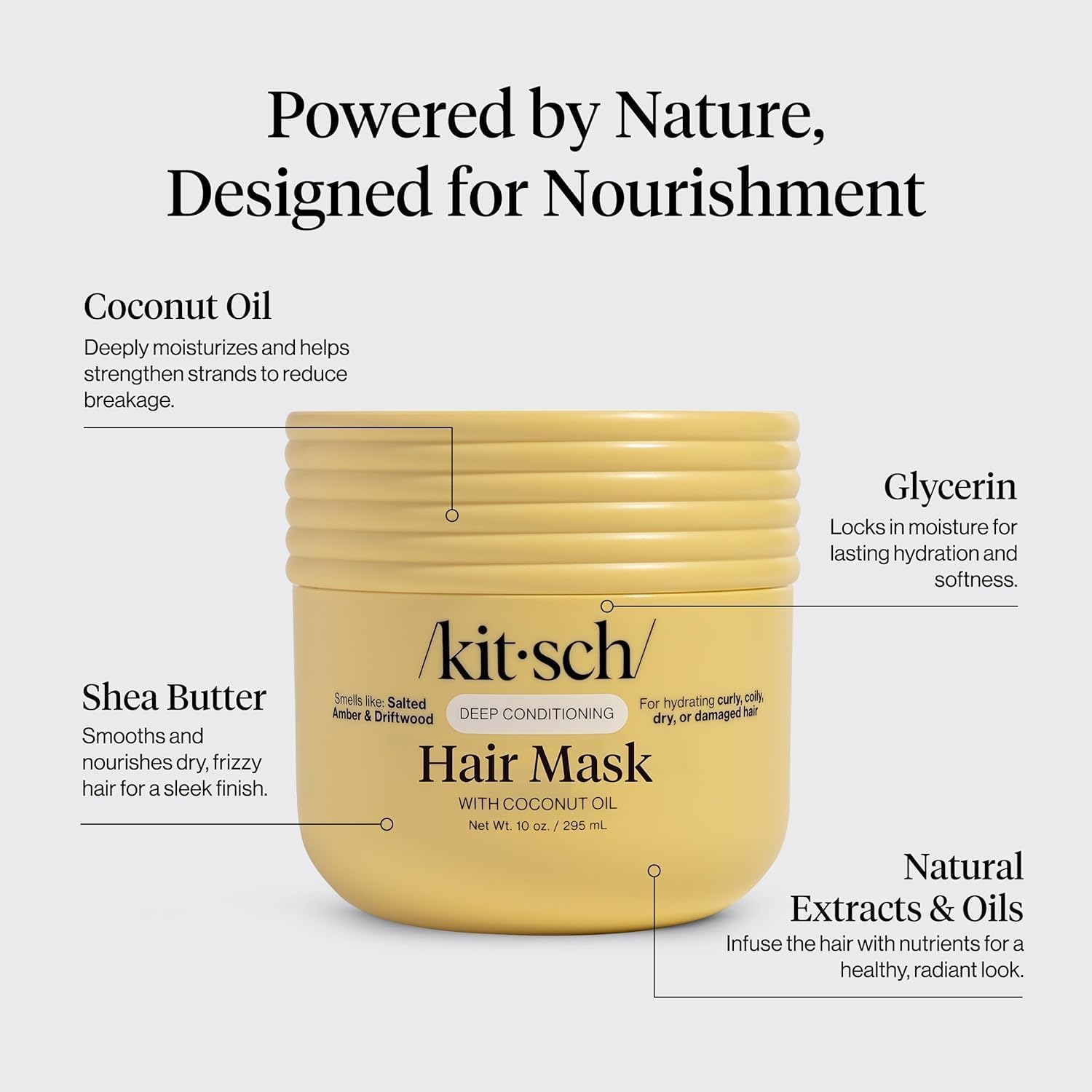 Kitsch Deep Conditioning Hair Mask – Moisturizing Hair Mask for Damaged Hair with Coconut Oil – Hydrating, Strengthening & Frizz-Reducing Hair Care Treatment for Curly, Coily & All Hair Types - 10 oz - Image 6