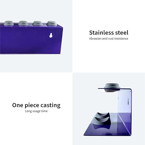 Miniatura 10 de Soporte para secador de pelo, estante de almacenamiento montado en la pared, soporte de almacenamiento para cepillos de pelo, estantes de