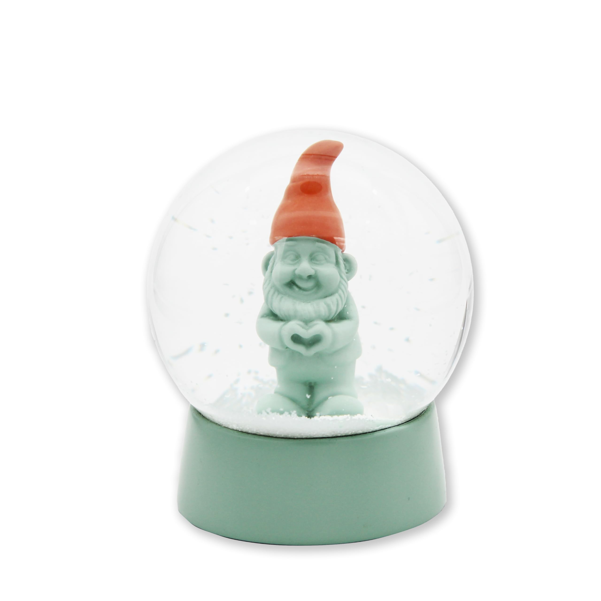 Winkee - Schneekugel Zwerg mit Herz | Die besondere Schnee Kugel zu Weihnachten | Schüttelkugel | Zwerg Schnee-Kugel mit Statement | Weihnachtsbaum Deko | Geschenk zu Weihnachten, Geburtstag