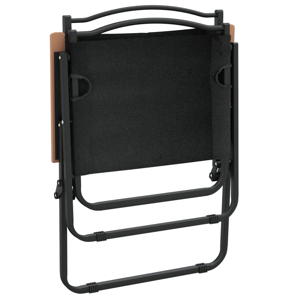 Campingstühle 2 STK Schwarz 54x55x78 cm Oxford-Gewebe klappbar mit Armlehne und Rückenlehne, wetterfest und leicht, ideal als Gartenstuhl, Balkonstuhl